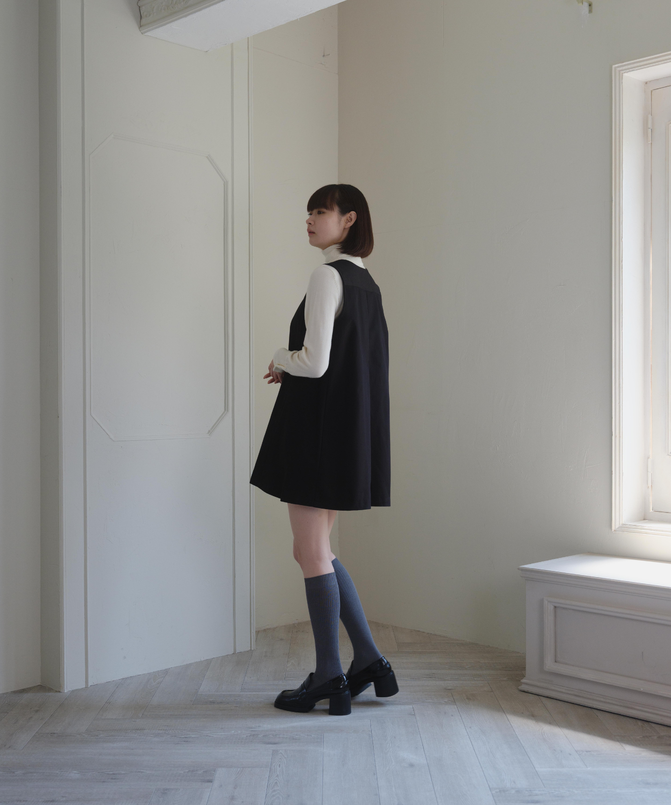 ≪通常販売≫square neck mini jumper skirt (スクエアネックミニ ≪通常販売≫square neck mini jumper skirt (スクエアネックミニ