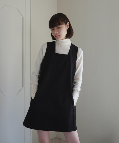 ≪通常販売≫square neck mini jumper skirt （スクエアネックミニジャンパースカート）