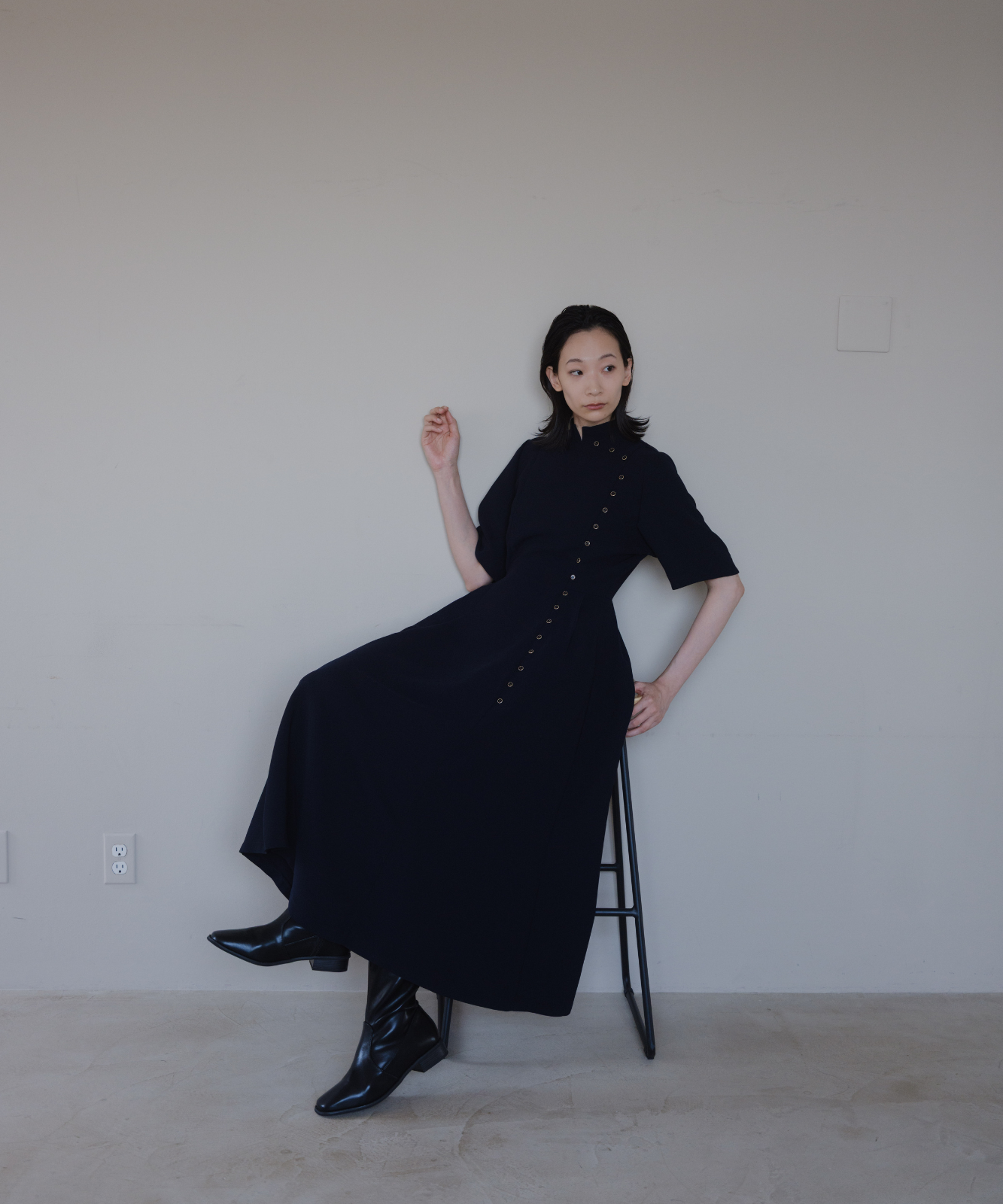≪通常販売≫gold button easy flap dress（ゴールドボタンイージーフラップドレス）≪2025年8月19日15:00販売開始≫