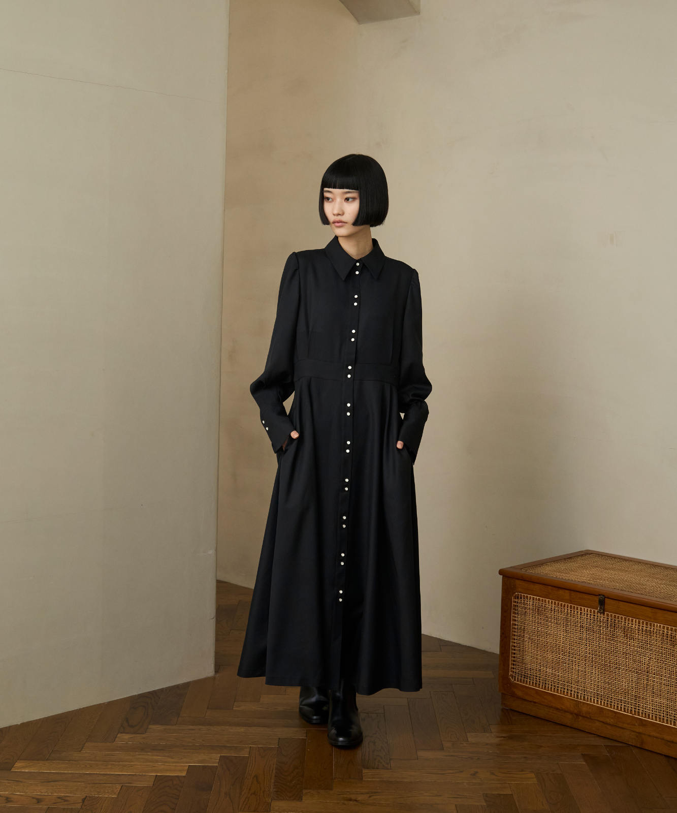 ≪通常販売≫【THE DRESS #67】twins button dress（ツインズボタンドレス）