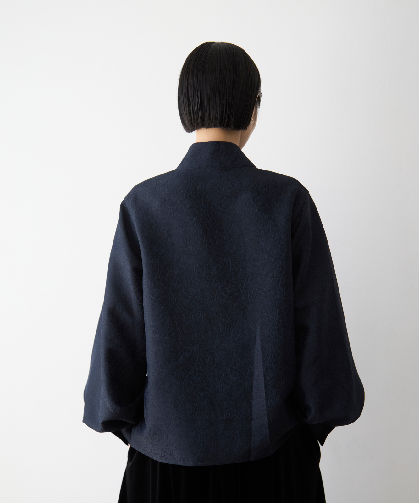 ≪通常販売≫stand collar paisley jacquard blouse（スタンド