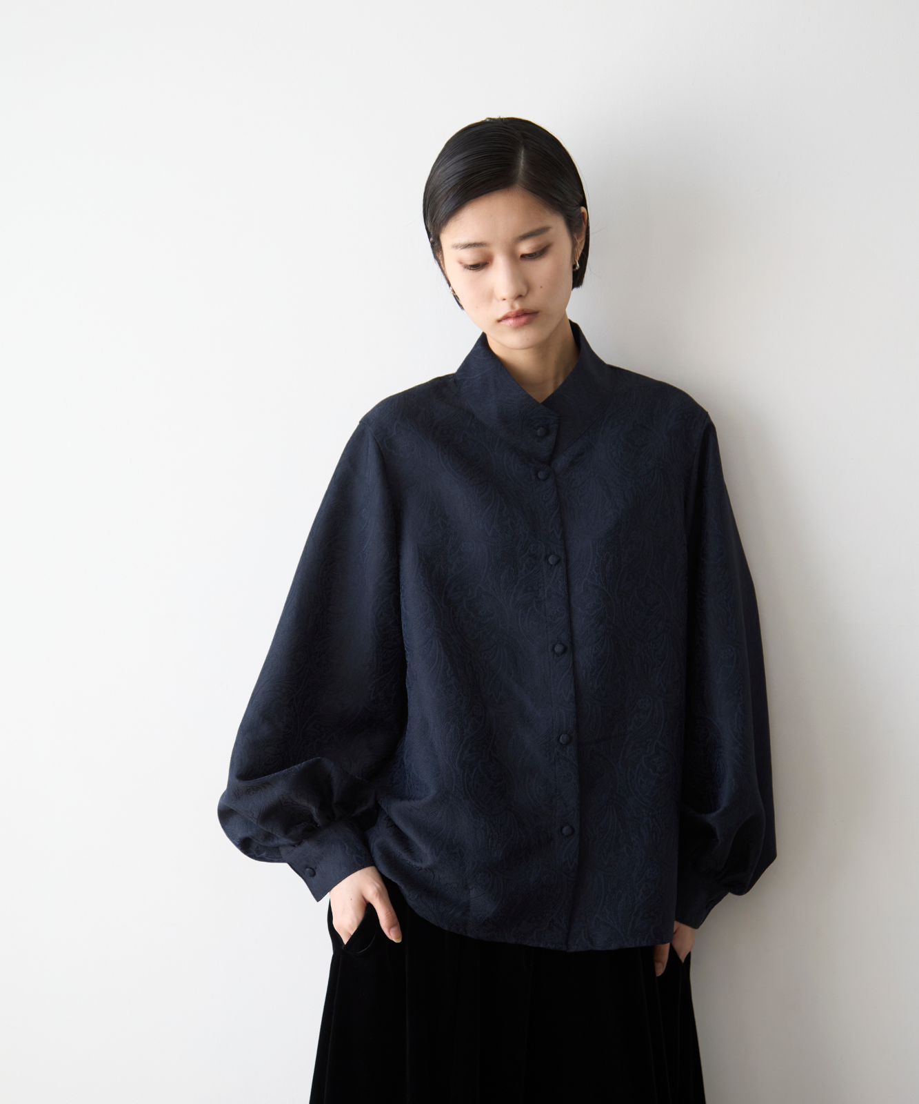 ≪通常販売≫stand collar paisley jacquard blouse（スタンドカラーペイズリージャカードブラウス）≪2025年9月10日15:00販売開始≫