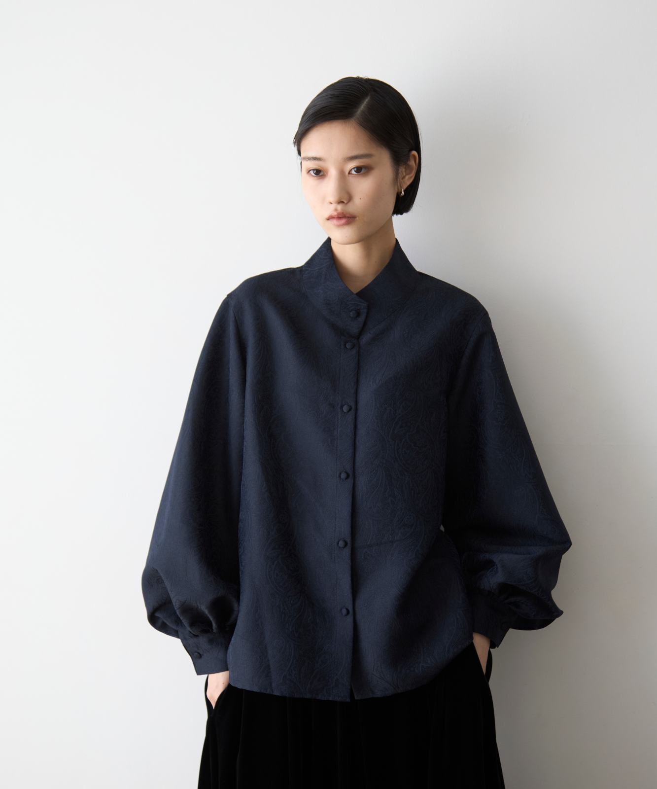 ≪通常販売≫stand collar paisley jacquard blouse（スタンドカラーペイズリージャカードブラウス）≪2025年9月10日15:00販売開始≫
