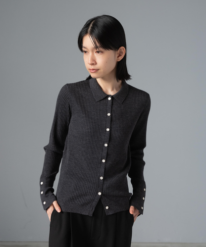 ≪通常販売≫knit polo cardigan（ニットポロカーディガン）