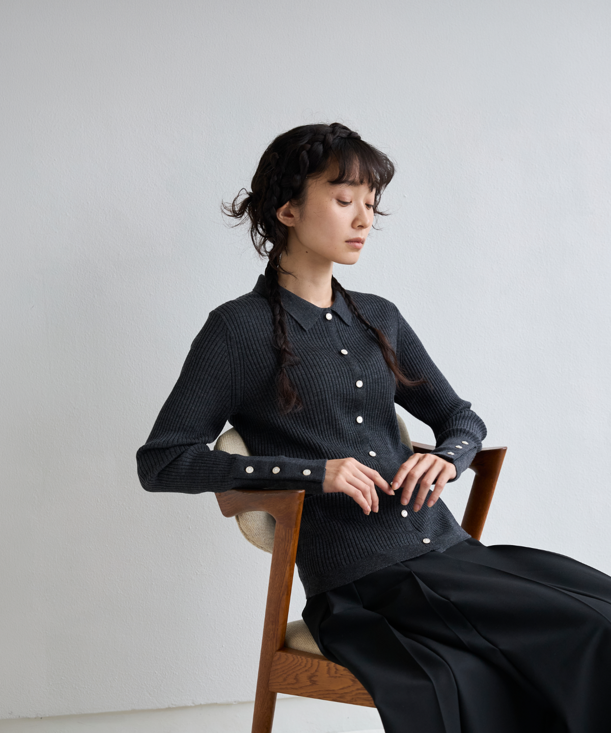 ≪通常販売≫knit polo cardigan（ニットポロカーディガン）