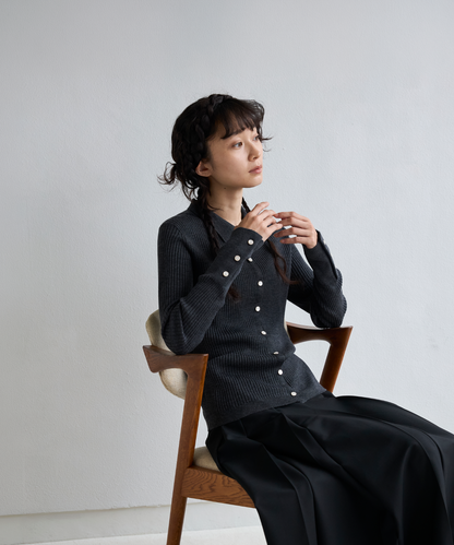 ≪通常販売≫knit polo cardigan（ニットポロカーディガン）