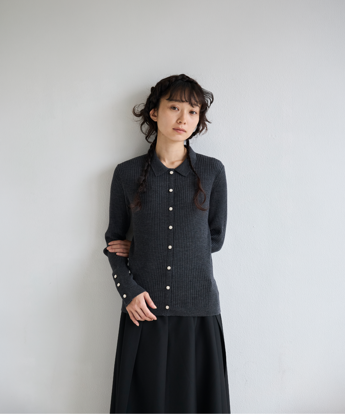 ≪通常販売≫knit polo cardigan（ニットポロカーディガン）