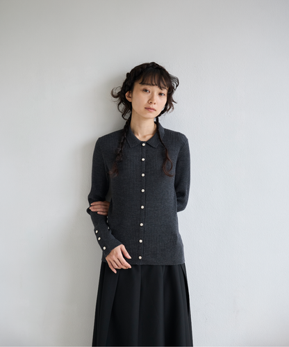 ≪通常販売≫knit polo cardigan（ニットポロカーディガン）