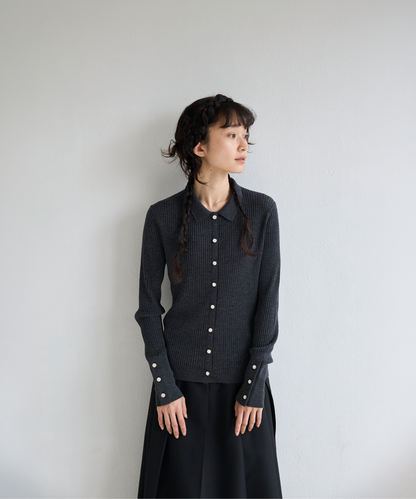 ≪通常販売≫knit polo cardigan（ニットポロカーディガン）