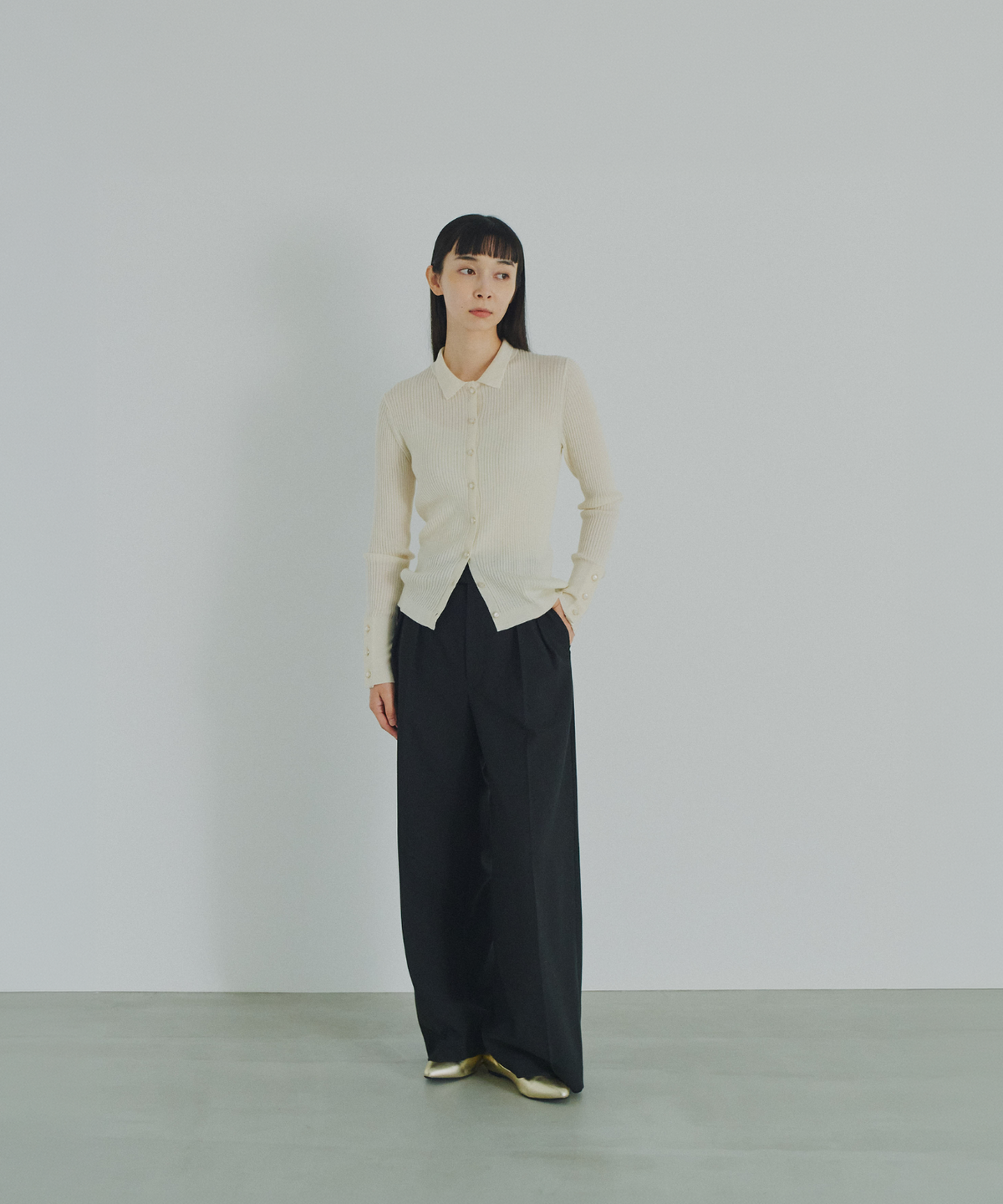 ≪通常販売≫knit polo cardigan（ニットポロカーディガン）