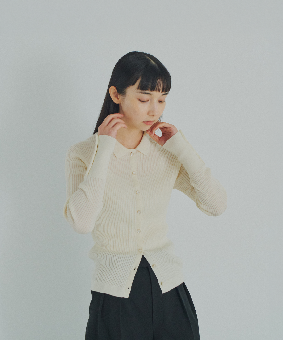 ≪通常販売≫knit polo cardigan（ニットポロカーディガン）