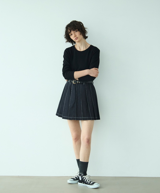 ≪web展示会≫denim pleats mini skirt（デニムプリーツミニスカート）≪2025年2月3日12:00販売開始≫ ≪2025年6月発送予定≫