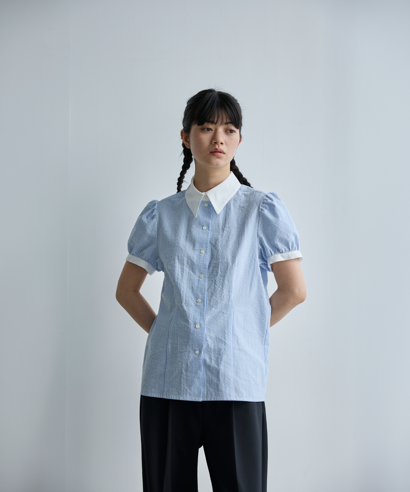≪通常販売≫charming stripe blouse （チャーミングストライプブラウス）