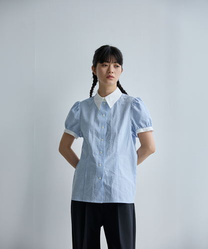 ≪通常販売≫charming stripe blouse （チャーミングストライプブラウス）