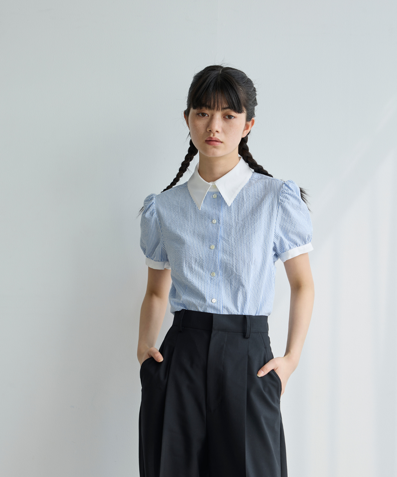 ≪通常販売≫charming stripe blouse （チャーミングストライプブラウス）