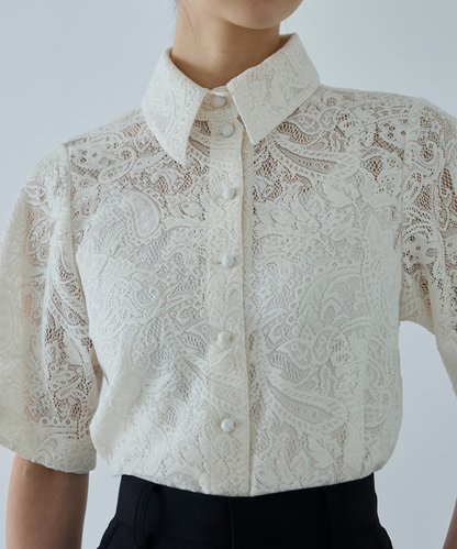 ≪通常販売≫short sleeve lace blouse （ショートスリーブレースブラウス）≪2026年6月10日12:00販売開始≫