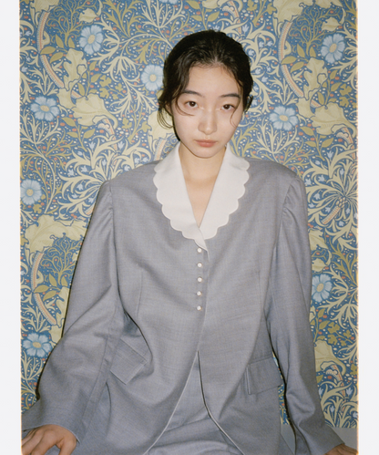 ≪web展示会≫scallop tailored jacket（スカラップテーラードジャケット）≪2025年8月1日12:00販売開始≫≪2026年1月発送予定≫