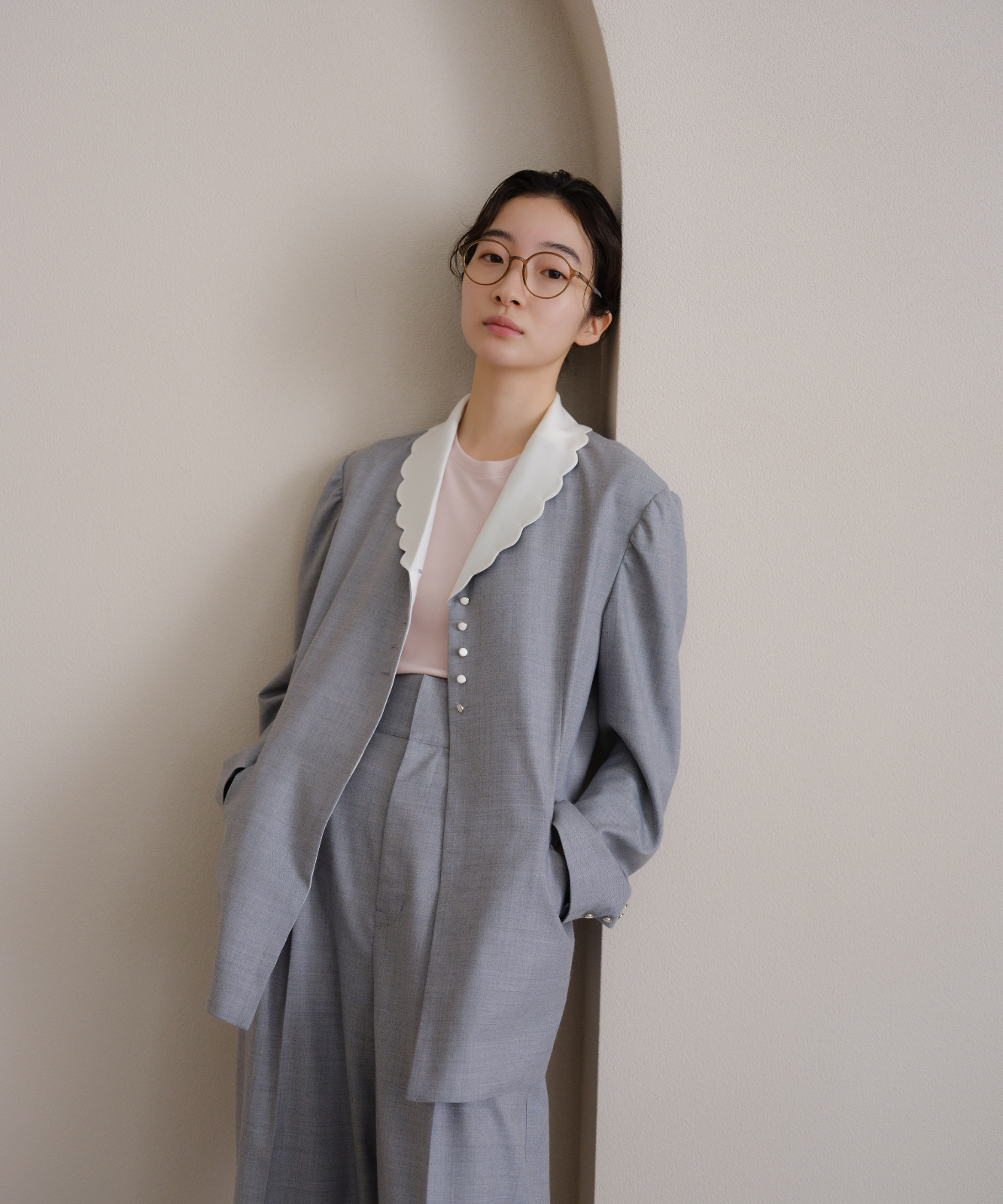 ≪web展示会≫scallop tailored jacket（スカラップテーラードジャケット）≪2025年8月1日12:00販売開始≫≪2026年1月発送予定≫
