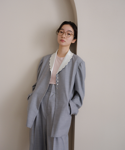 ≪web展示会≫scallop tailored jacket（スカラップテーラードジャケット）≪2025年8月1日12:00販売開始≫≪2026年1月発送予定≫
