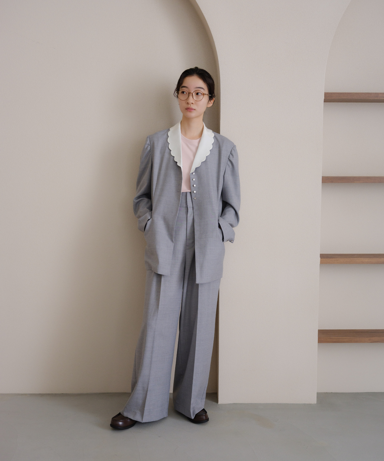 ≪web展示会≫scallop tailored jacket（スカラップテーラードジャケット）≪2025年8月1日12:00販売開始≫≪2026年1月発送予定≫
