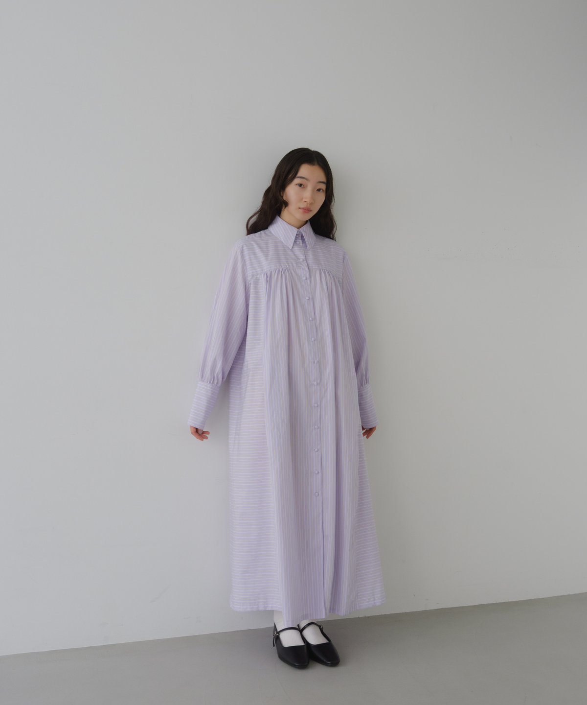 ≪通常販売≫fancy stripe shirt onepiece（ファンシーストライプ 