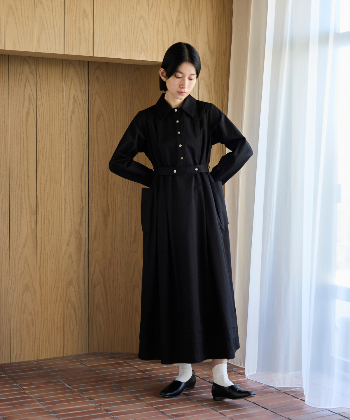 ≪通常販売≫【THE DRESS #70】flat collar medical tuck dress