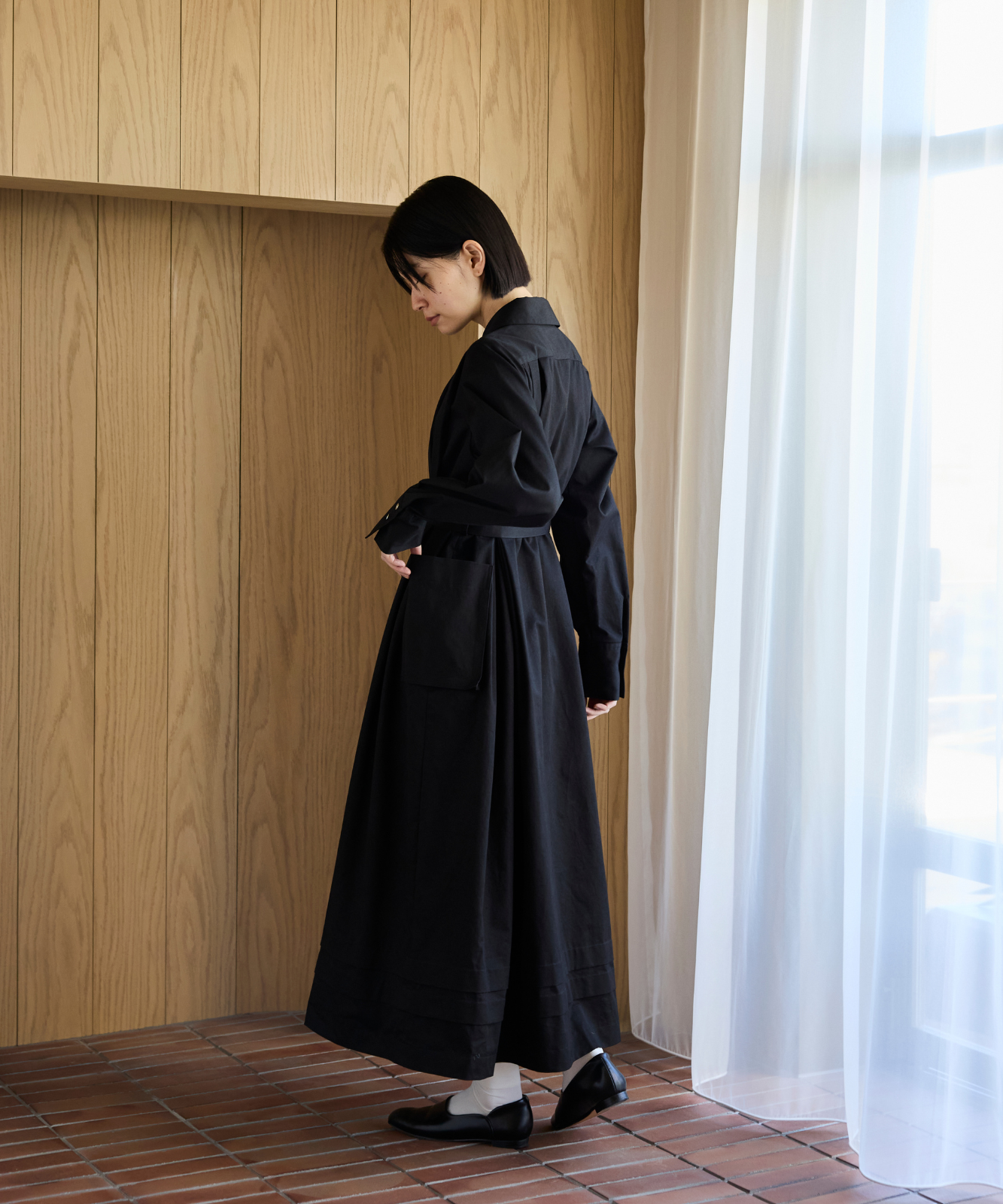 ≪通常販売≫【THE DRESS #70】flat collar medical tuck dress ≪通常販売≫【THE DRESS #70】flat collar medical tuck dress