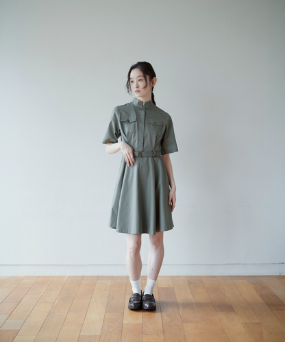 ≪通常販売≫belted mini flare onepiece （ベルテッドミニフレアワンピース）