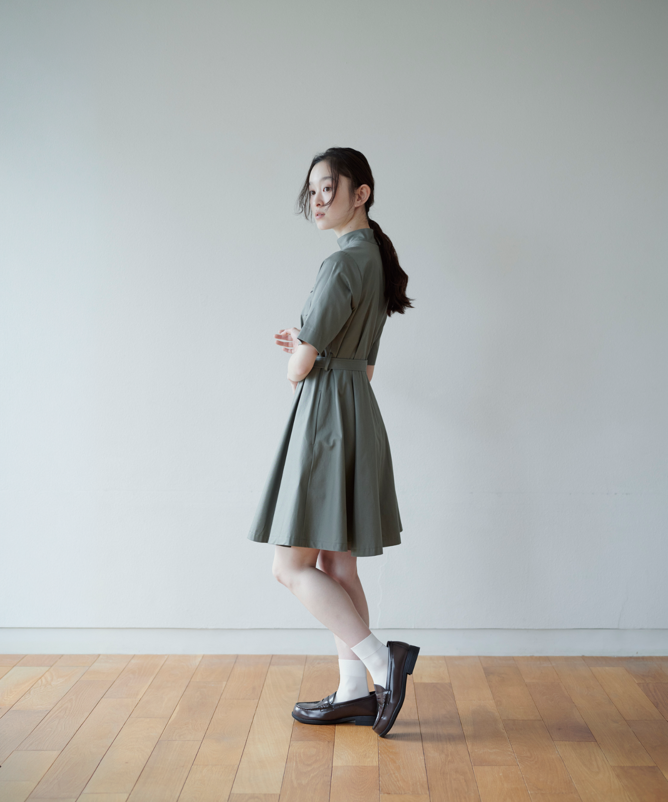 ≪通常販売≫belted mini flare onepiece （ベルテッドミニフレア