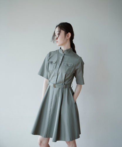 ≪通常販売≫belted mini flare onepiece （ベルテッドミニフレアワンピース）