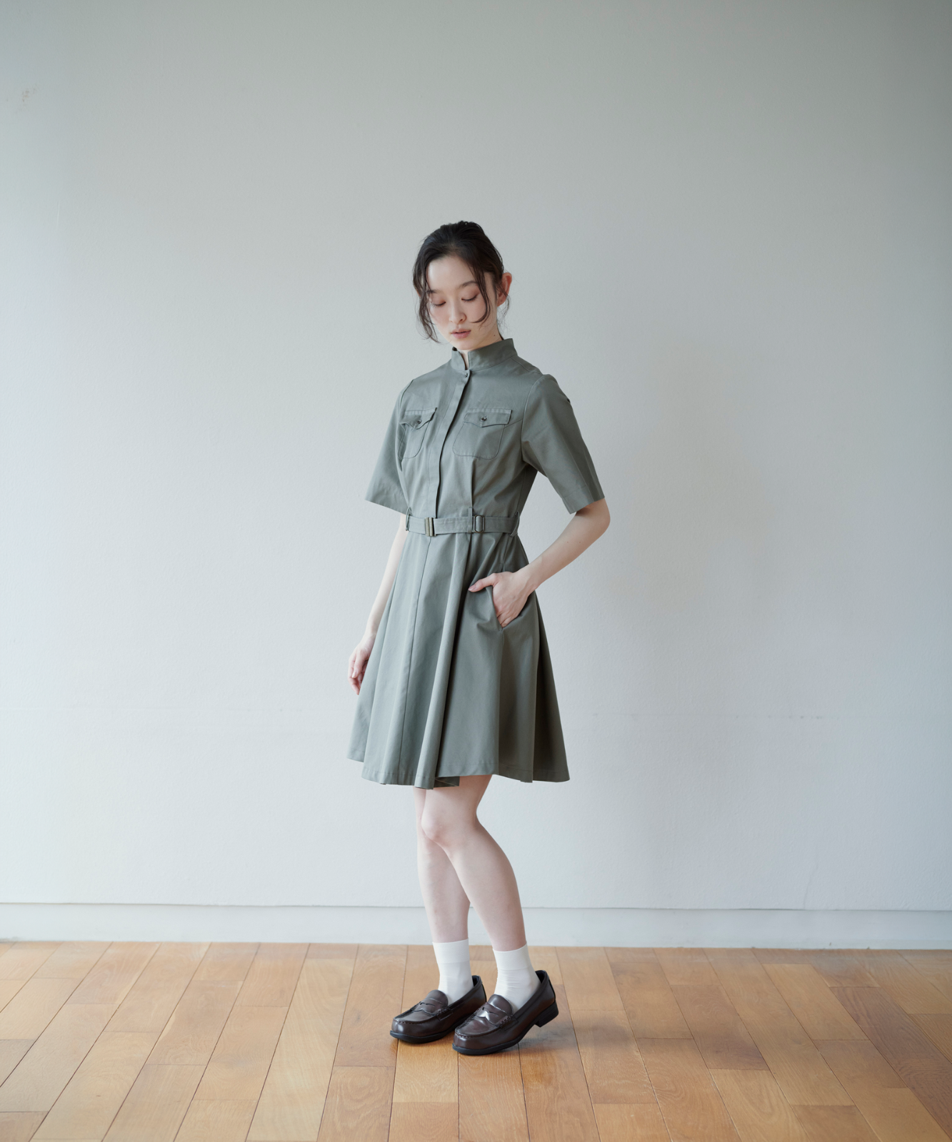 【ゆきこ】Foufou カツラギミリタリーワンピースMサイズ ≪通常販売≫volume gather camisole dress（ボリュームギャザー
