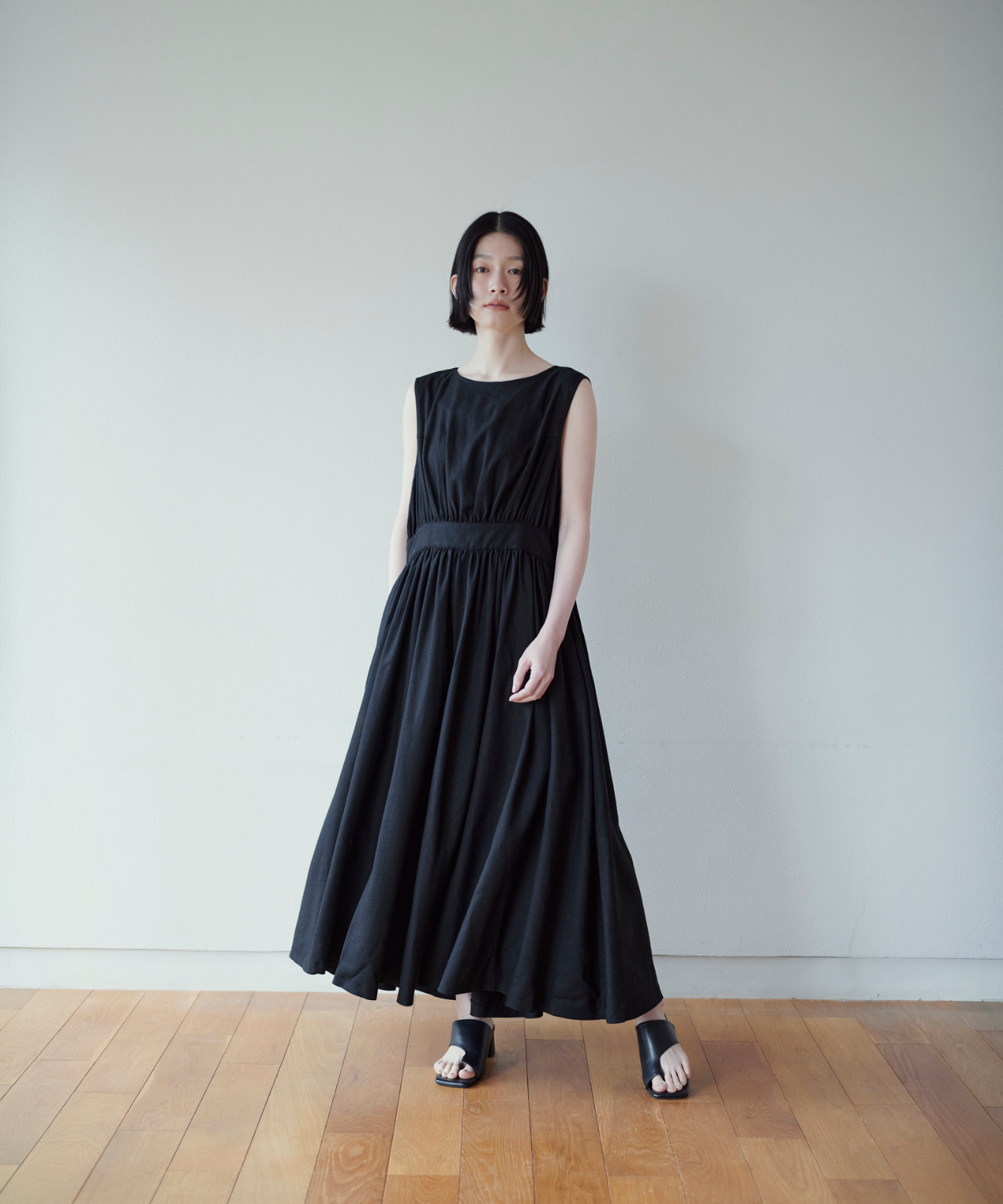 ≪通常販売≫classical linen no-sleeve dress （クラシカルリネン