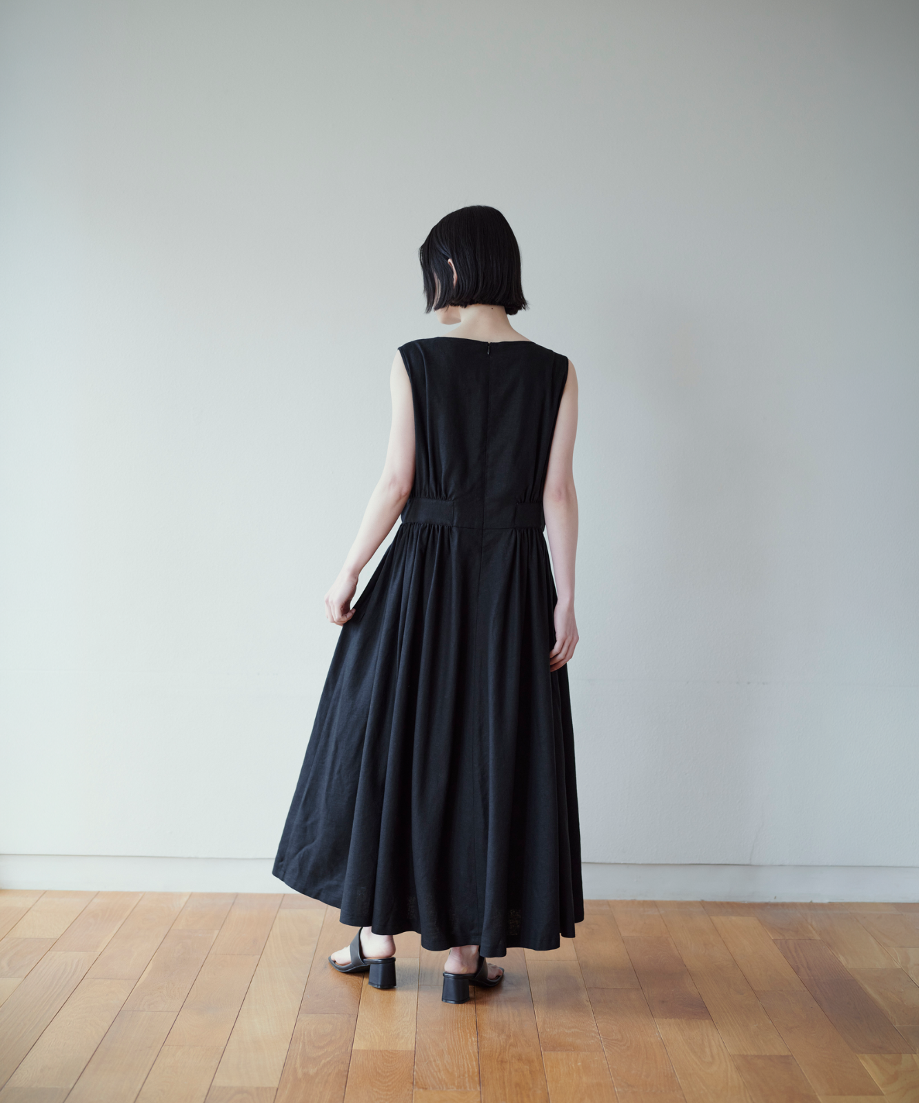≪通常販売≫classical linen no-sleeve dress （クラシカルリネン