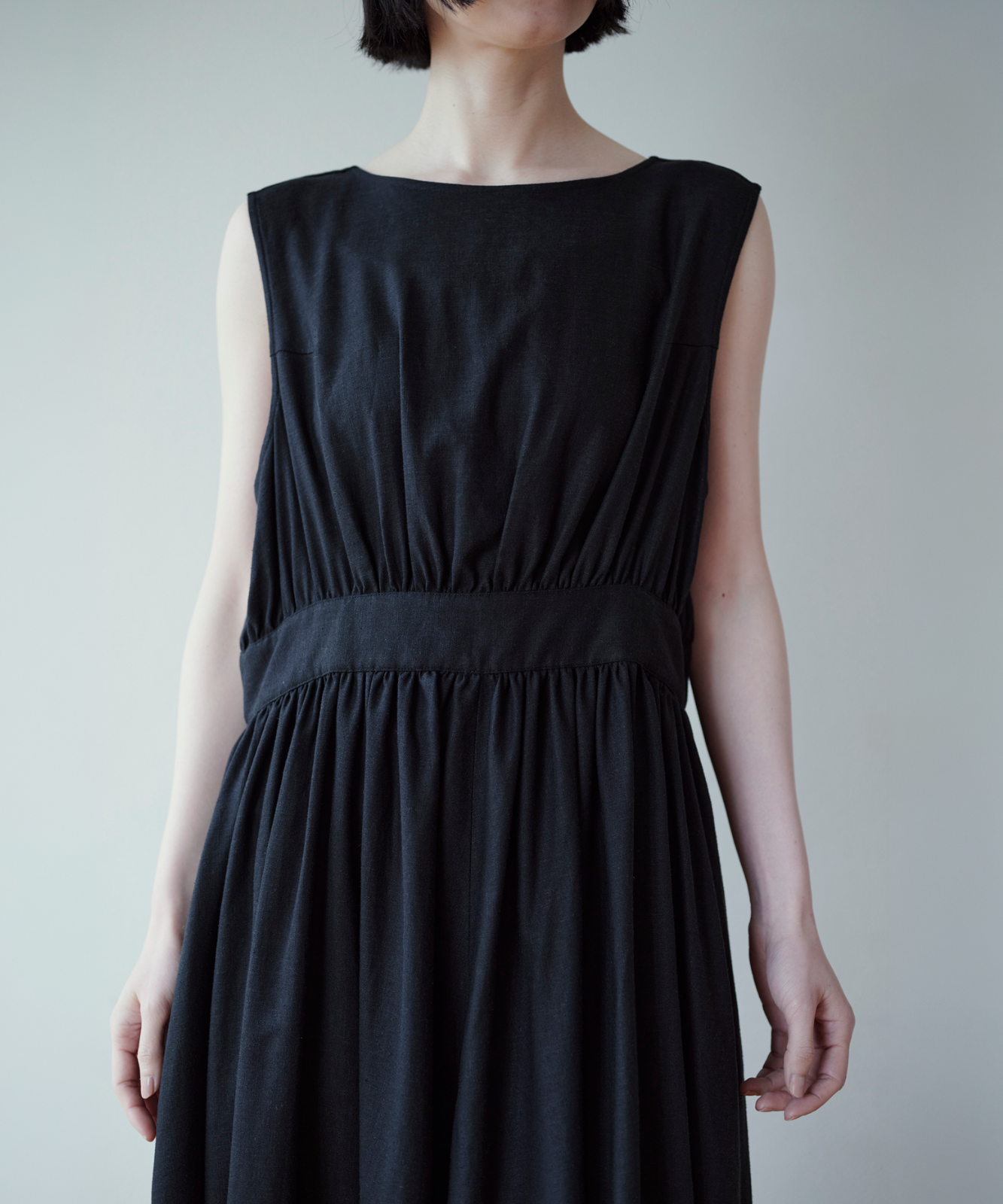 ≪通常販売≫classical linen no-sleeve dress （クラシカルリネン