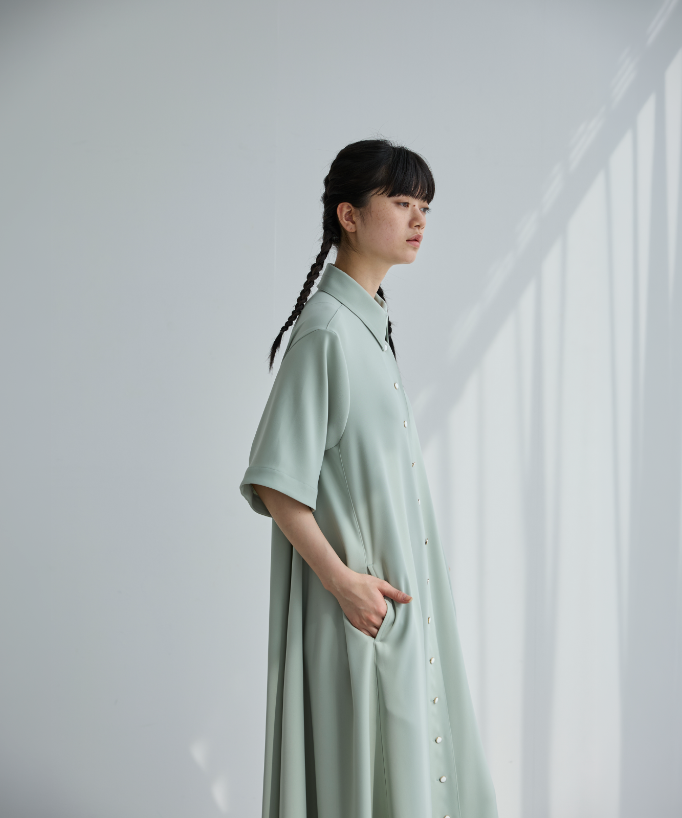 ≪通常販売≫shirt collar silky twill one piece (シャツカラー ≪通常販売≫shirt collar silky twill one piece (シャツカラー