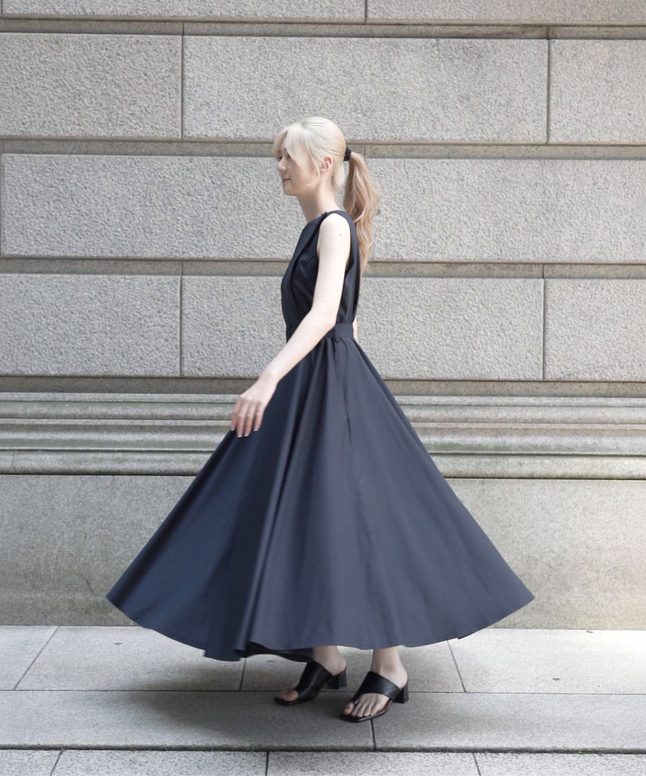 ≪通常販売≫super flare no-sleeve flap dress （スーパーフレアノースリーブフラップドレス）