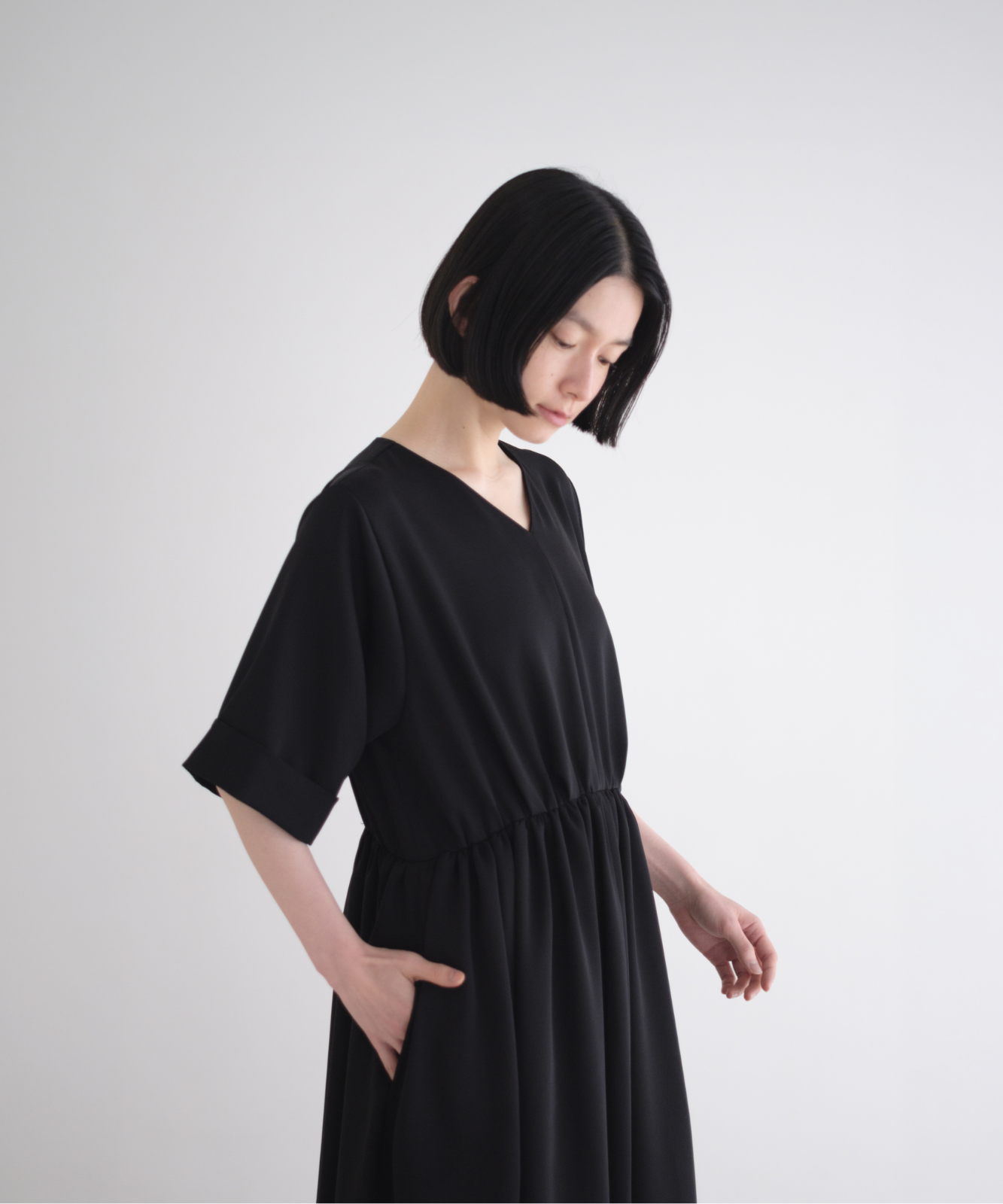 ≪通常販売≫【THE DRESS #11】Vneck gather one piece （Vネックギャザーワンピース）≪2026年7月6日12:00販売開始≫