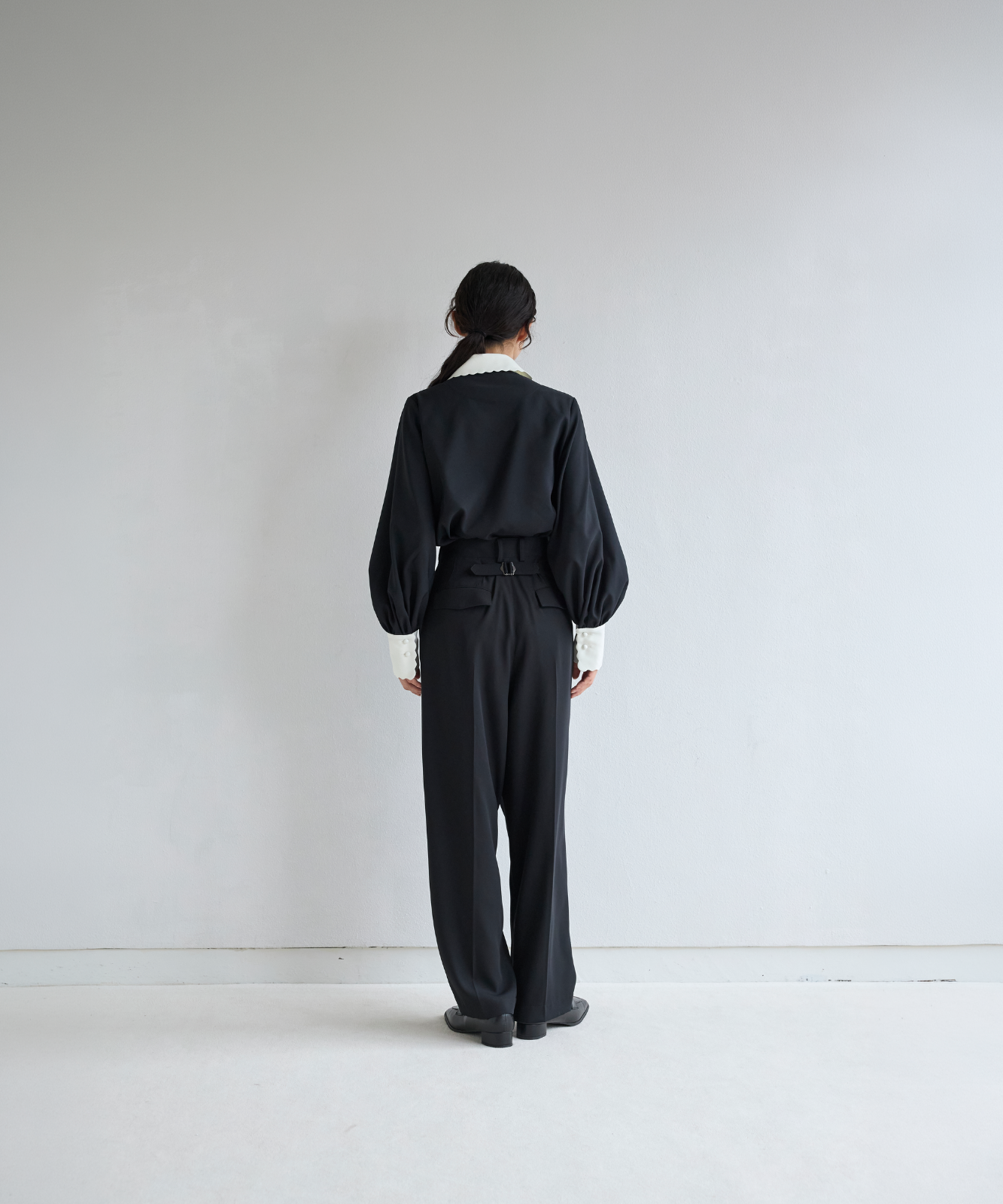 ≪通常販売≫bicolor scallop long sleeve blouse （バイカラースカラップロングスリーブブラウス）≪2026年8月24日12:00販売開始≫