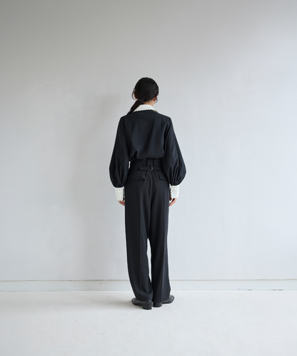 ≪通常販売≫bicolor scallop long sleeve blouse （バイカラースカラップロングスリーブブラウス）≪2026年8月24日12:00販売開始≫