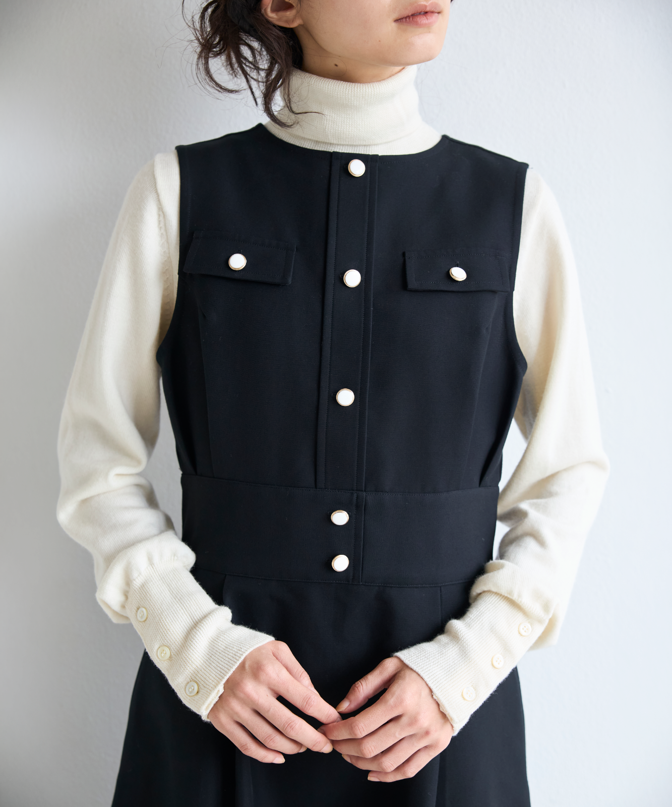 ≪通常販売≫gold button no-sleeve dress （ゴールドボタンノースリーブドレス）≪2026年8月31日12:00販売開始≫