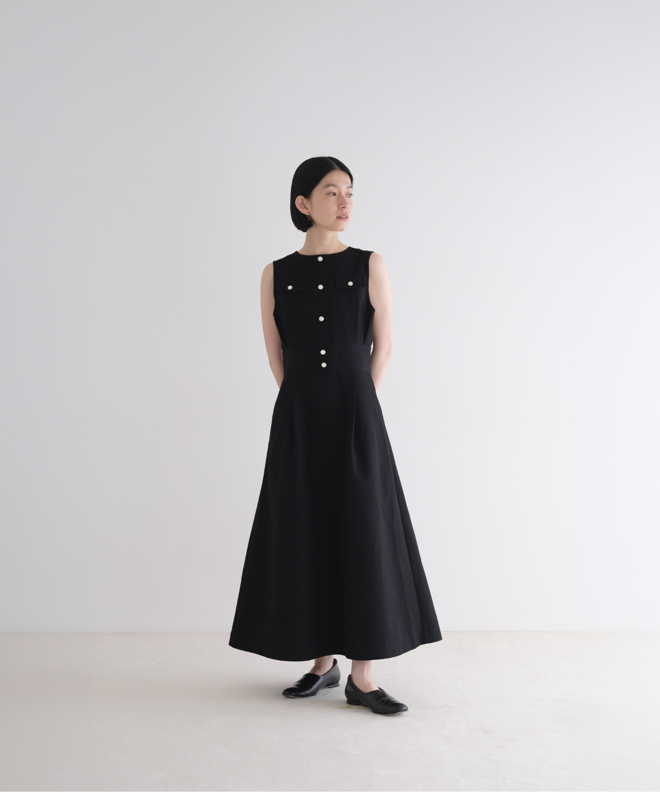 ≪通常販売≫gold button no-sleeve dress （ゴールドボタンノースリーブドレス）≪2026年8月31日12:00販売開始≫