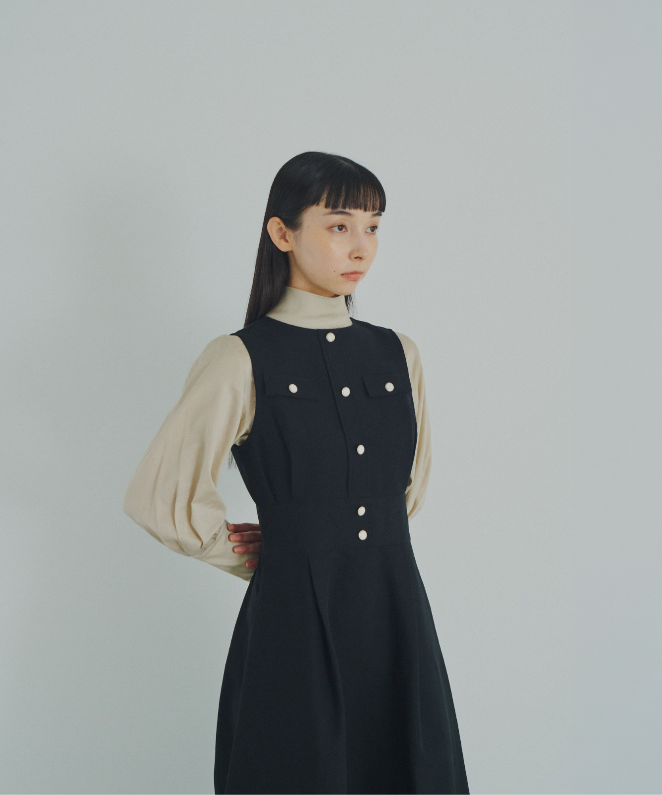≪通常販売≫gold button no-sleeve dress （ゴールドボタンノースリーブドレス）≪2026年8月31日12:00販売開始≫