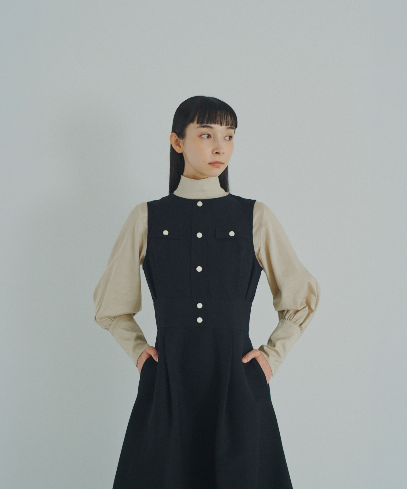 ≪通常販売≫gold button no-sleeve dress （ゴールドボタンノースリーブドレス）≪2026年8月31日12:00販売開始≫