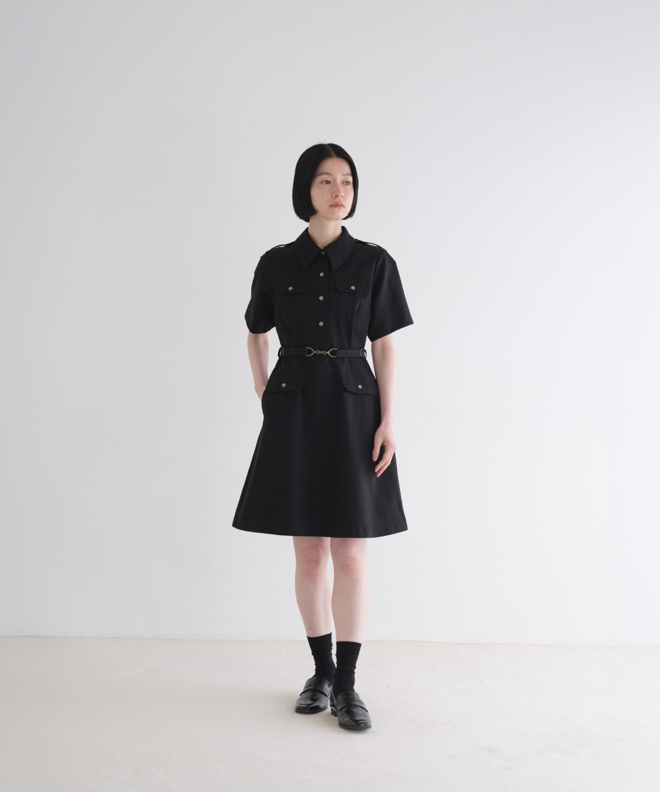 ≪通常販売≫belted epaulet mini onepiece （ベルテッドエポレットミニワンピース）≪2026年8月14日12:00販売開始≫