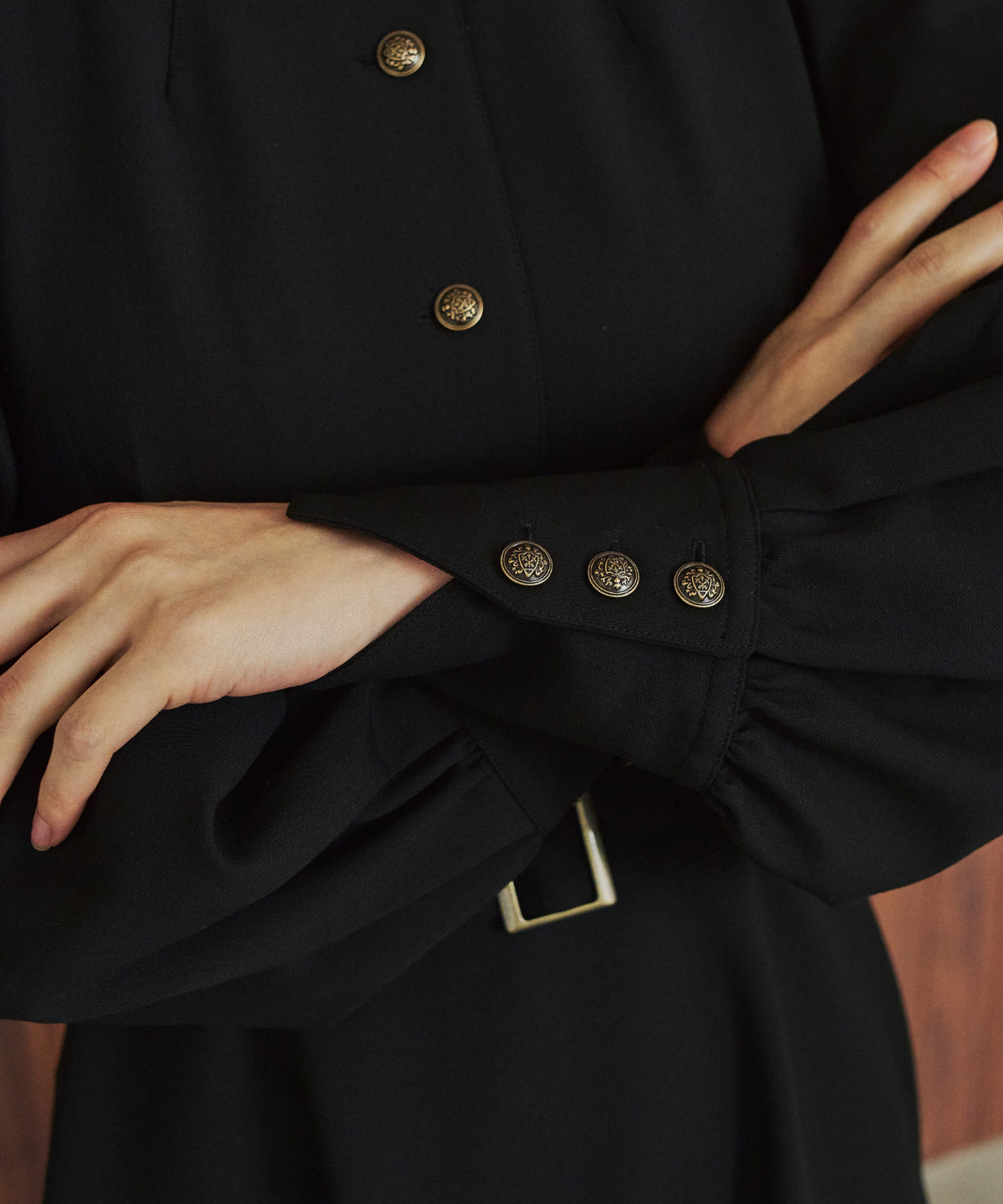 ≪通常販売≫stand collar gold button dress （スタンドカラーゴールドボタンドレス）≪2026年9月30日12:00販売開始≫