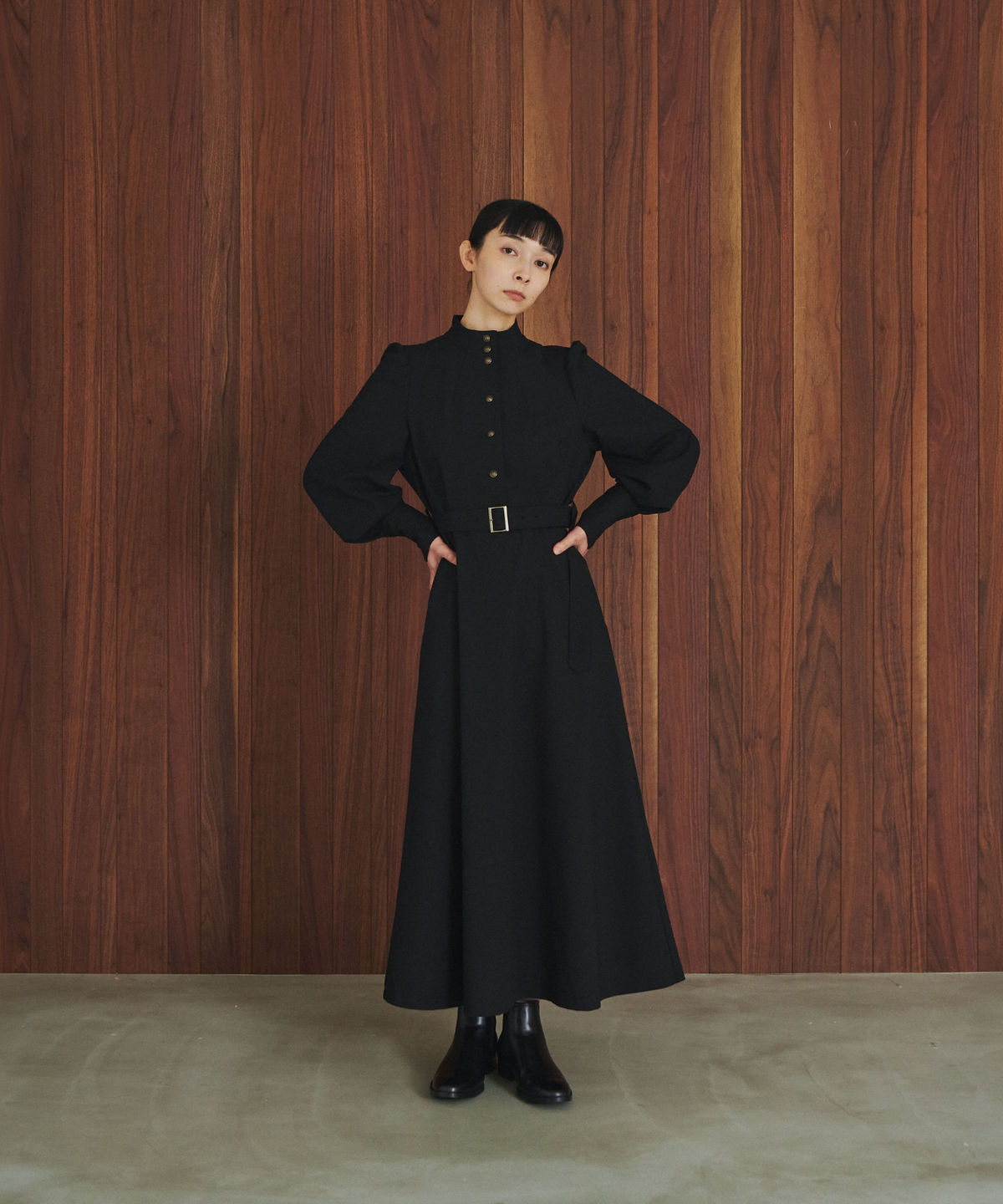 ≪通常販売≫stand collar gold button dress （スタンドカラーゴールドボタンドレス）≪2026年9月30日12:00販売開始≫