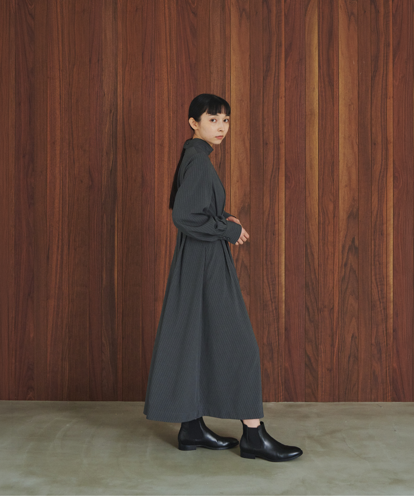 ≪通常販売≫high neck stripe onepiece （ハイネックストライプワンピース）≪2026年9月14日12:00販売開始≫