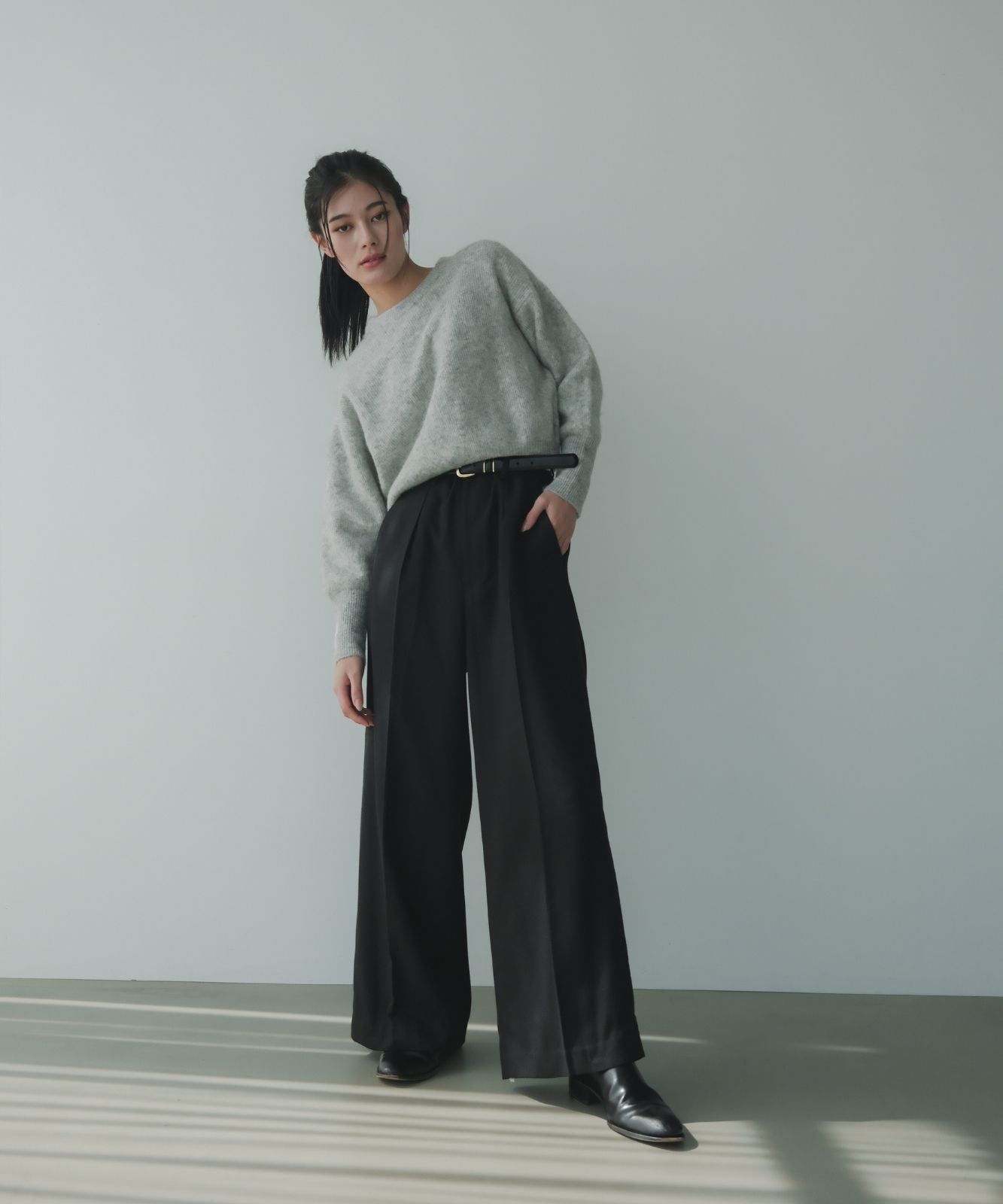 ≪在庫販売≫wool-like wide pants （ウールライクワイドパンツ 