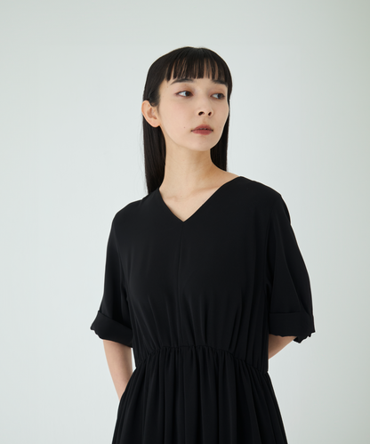 ≪在庫販売≫【THE DRESS #11】Vneck gather one piece（Vネックギャザーワンピース）