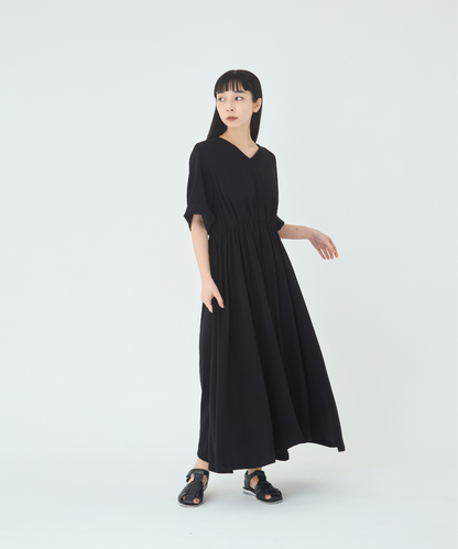 ≪在庫販売≫【THE DRESS #11】Vneck gather one piece（Vネックギャザーワンピース）